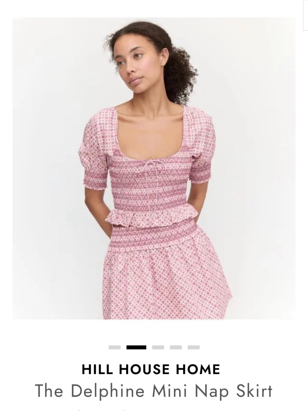 Hill House set!! Rose lattice patterned Delphine Mini Nap Skirt and madeline top
